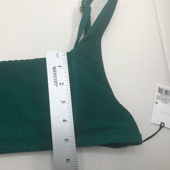 Shade And Shore Women's Size XL 16-18 Textured Square Neck Bralette Swim Green - Picture 11 of 16